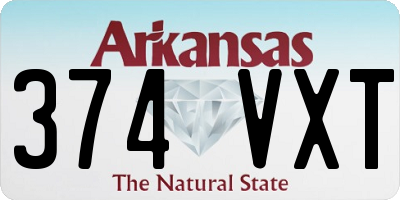 AR license plate 374VXT