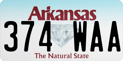 AR license plate 374WAA