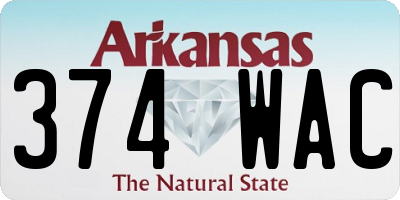 AR license plate 374WAC