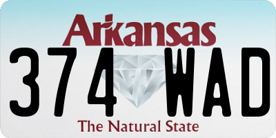 AR license plate 374WAD