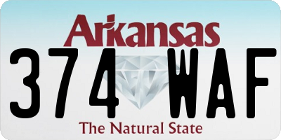 AR license plate 374WAF