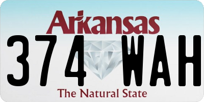 AR license plate 374WAH