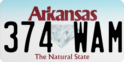 AR license plate 374WAM