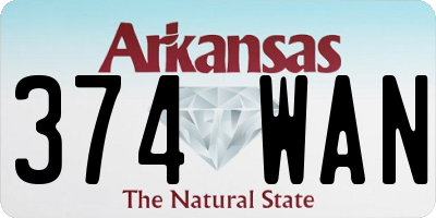 AR license plate 374WAN