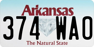 AR license plate 374WAO