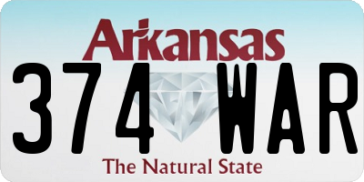 AR license plate 374WAR