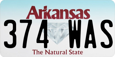 AR license plate 374WAS