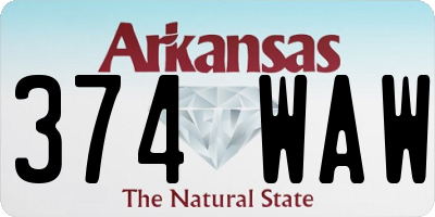 AR license plate 374WAW