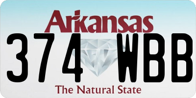 AR license plate 374WBB
