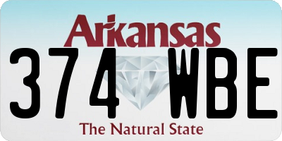 AR license plate 374WBE