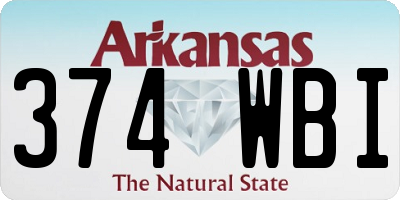 AR license plate 374WBI