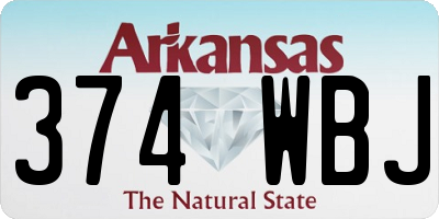 AR license plate 374WBJ
