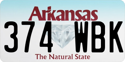 AR license plate 374WBK