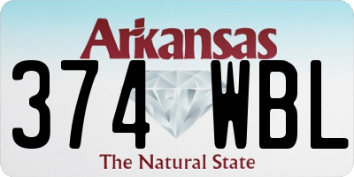 AR license plate 374WBL