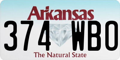 AR license plate 374WBO