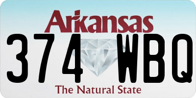 AR license plate 374WBQ