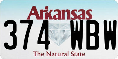 AR license plate 374WBW