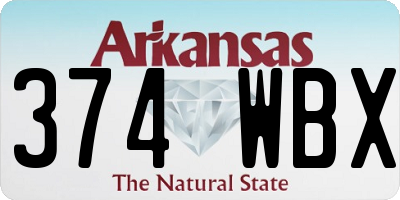 AR license plate 374WBX