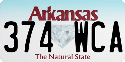 AR license plate 374WCA