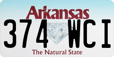 AR license plate 374WCI
