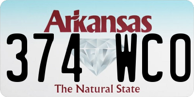 AR license plate 374WCO