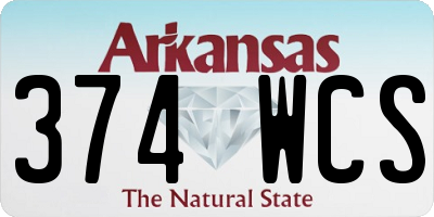 AR license plate 374WCS