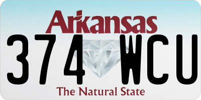 AR license plate 374WCU
