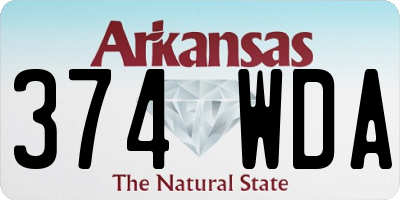 AR license plate 374WDA