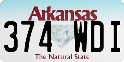 AR license plate 374WDI