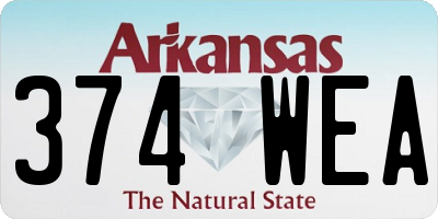 AR license plate 374WEA
