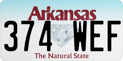 AR license plate 374WEF