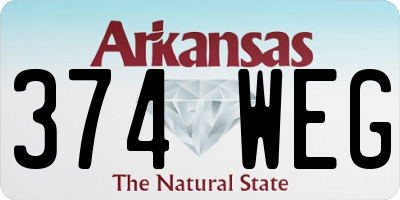 AR license plate 374WEG