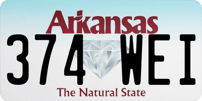 AR license plate 374WEI