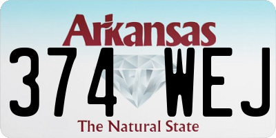 AR license plate 374WEJ