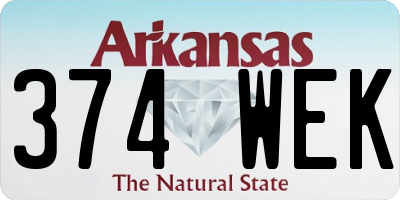 AR license plate 374WEK