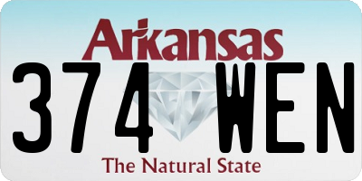 AR license plate 374WEN