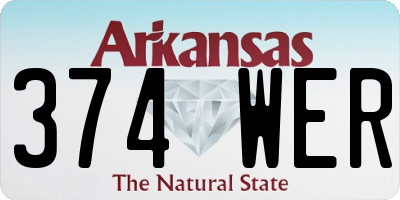 AR license plate 374WER