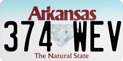 AR license plate 374WEV