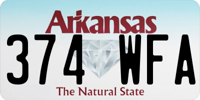 AR license plate 374WFA