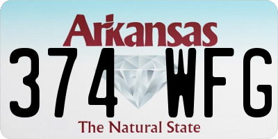AR license plate 374WFG