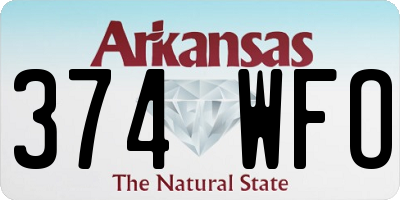 AR license plate 374WFO