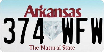 AR license plate 374WFW