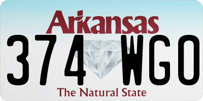 AR license plate 374WGO