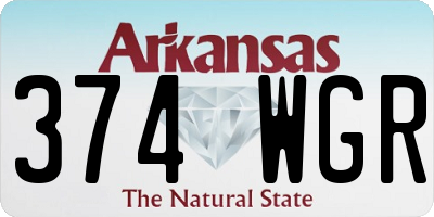 AR license plate 374WGR