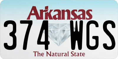 AR license plate 374WGS