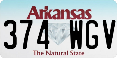 AR license plate 374WGV