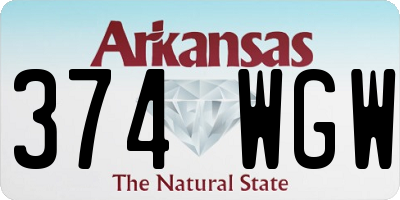 AR license plate 374WGW