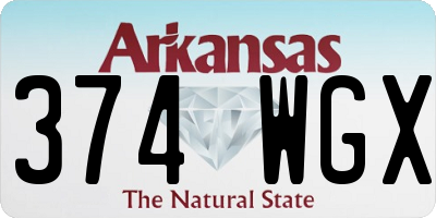 AR license plate 374WGX