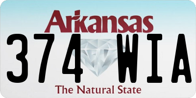 AR license plate 374WIA