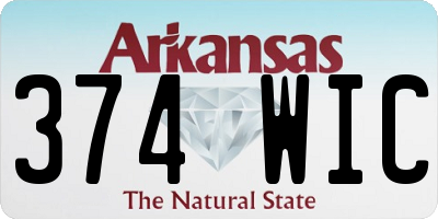 AR license plate 374WIC